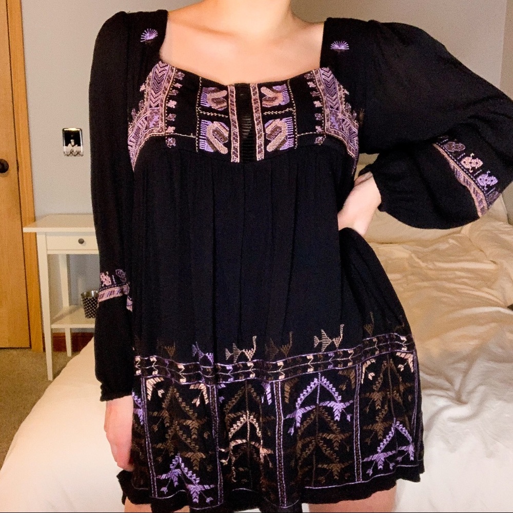 Free People Rhiannon Embroidered Babydoll Dress